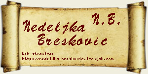 Nedeljka Brešković vizit kartica